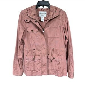 American Rag Utility Jacket With Lace - Pink - Size Small